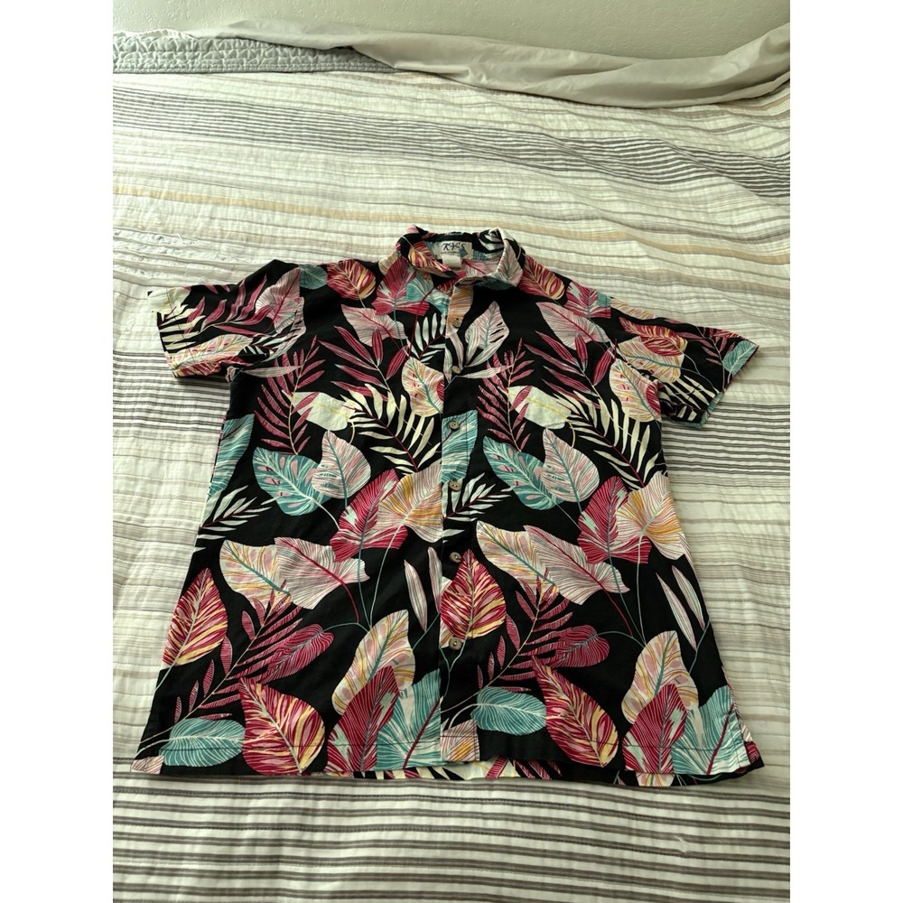 Vintage Ky's Hawaiian Shirt Men's Size M - Made In Hawaii USA Floral Beach